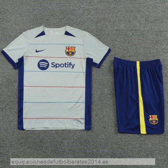 Nuevo Entrenamiento Conjunto Completo Barcelona 23/24 Gris Azul Baratas